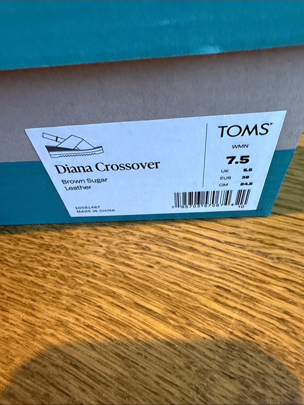 TOMS Tan Leather Crisscross Platform Sandals - Picture 2 of 11